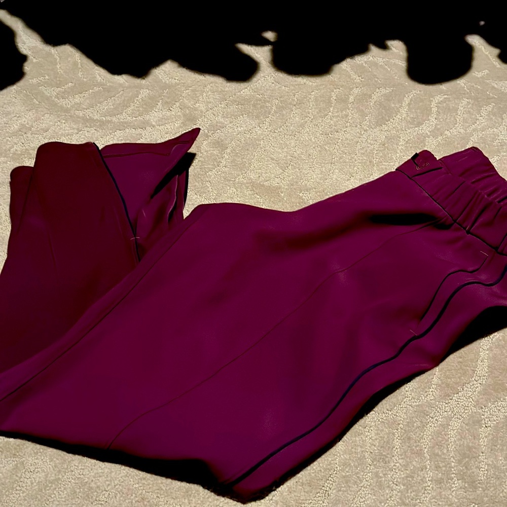 Lululemon Maroon with black pin stripe track pants